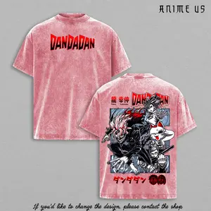 Okarun Vintage Washed Oversized T-Shirt – Dandadan Anime Graphic Tee, Occult Action Manga Art Shirt, Washed Cotton Streetwear, Unisex Casual Top, Gift for Anime Fans