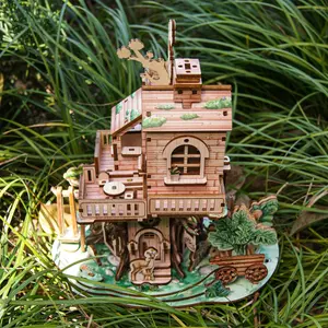 Wooden 3D Puzzle House DIY Kit, Creative Building Toy for Kids & Adults, Perfect Gift Idea, Easy Assembly, Fun Educational Activity, Wooden Puzzles