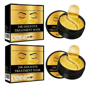 24K Gold Under Eye Patches - 60 Pack for Puffy Eyes, Dark Circles, Bags & Wrinkles with Collagen & Hyaluronic Acid - Eye Care Pads for Daily Skincare (Gold)