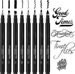 Calligraphy Pens,8 Size Calligraphy Pens for Writing,Brush Pens Calligraphy Set for Beginners, Hand Lettering Pens