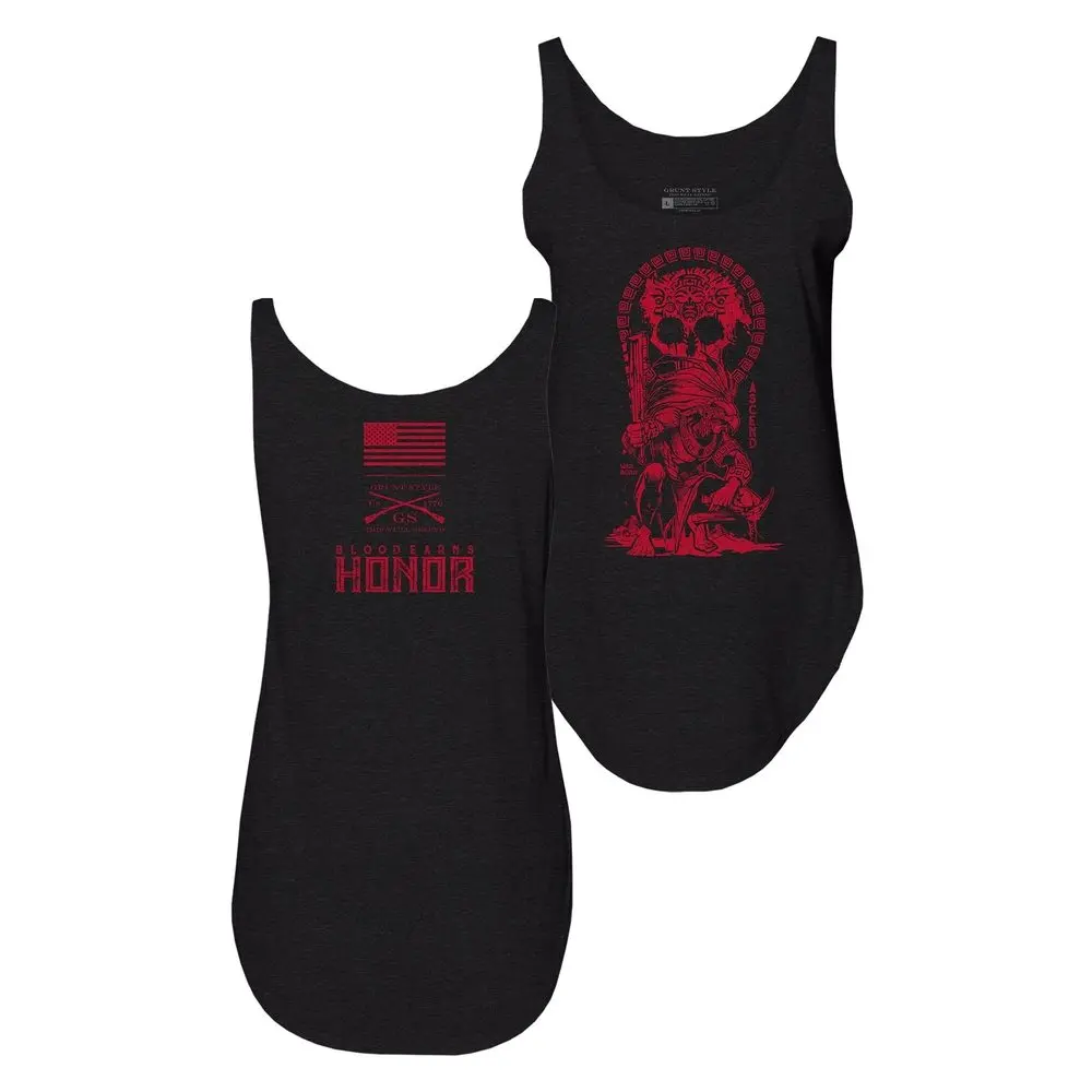 Women's Blood Earns Honor Flowy Tank - Black