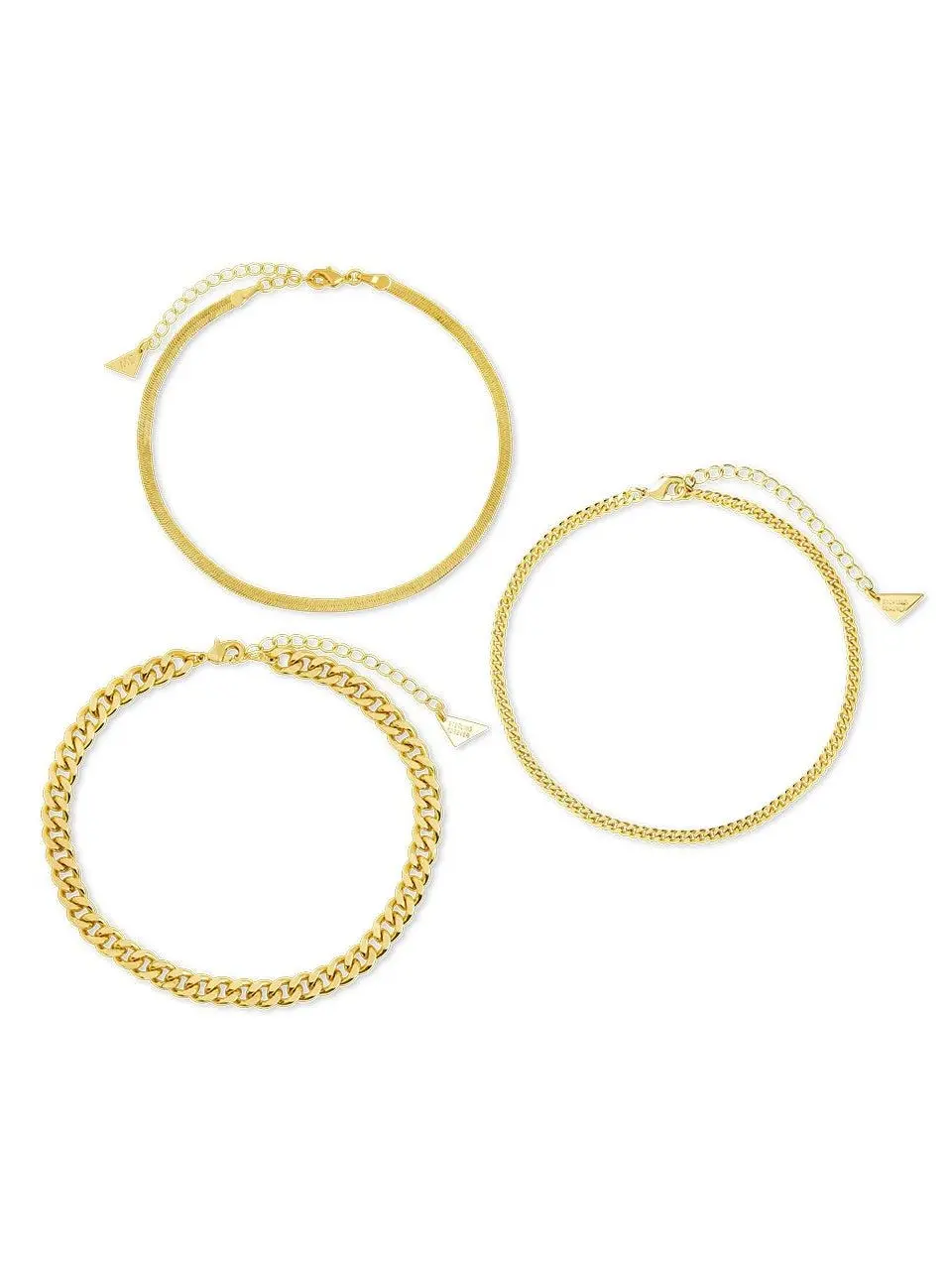Adalina Three Chain Anklet Set