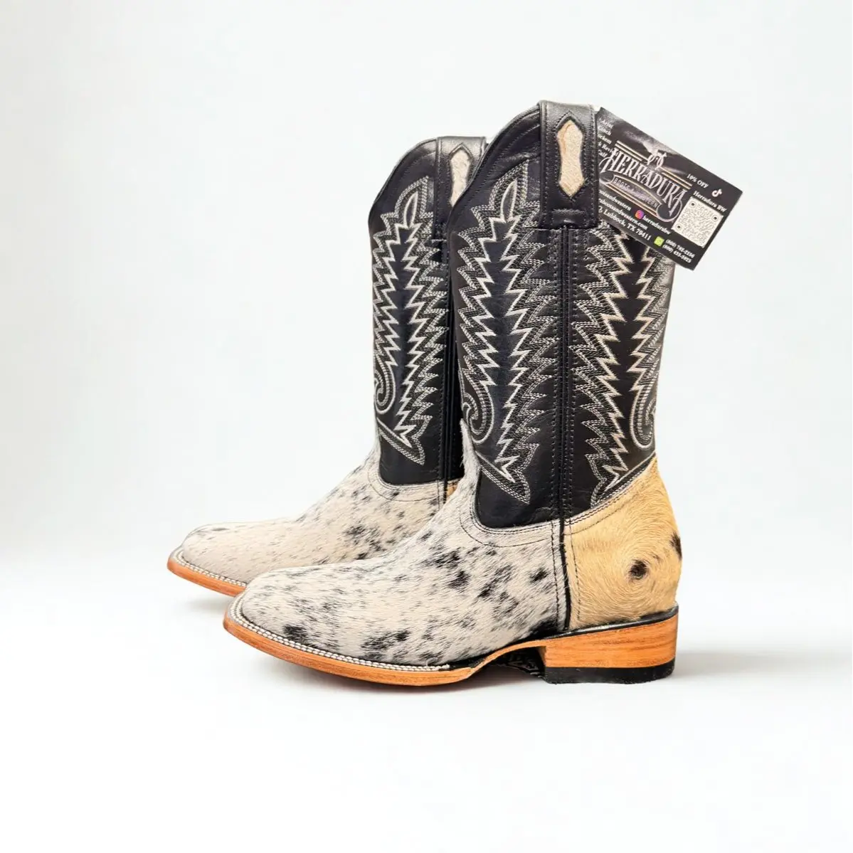 COWHIDE Men's Boots Botas de Pelo de Vaca Footwear