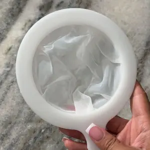 Ultra Fine Mesh Strainer Nylon Food Juice Strainer Yogurt Mesh Sieve Plastic Mesh Colander with Handle Mini Brine Shrimp Separation Net for Kitchen Utensils