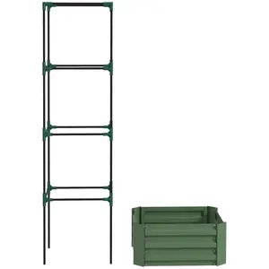 Adjustable Height Tomato Trellis Cage Included Open Bottom Design Drains Excess Moisture for Peas Cucumbers for Rooftop Courtyard School Garden Community Plot Assembly