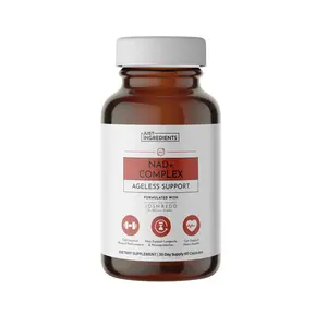 Just Ingredients NAD+ Complex Ageless Support – 60 Capsules – Supports Cellular Energy, Healthy Aging, Mitochondrial Function & DNA Repair – with Nicotinamide Riboside, Resveratrol, Beet Root & NAD3 Complex
