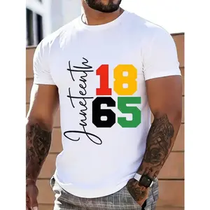 Juneteenth 1865 Celebration T Shirt For Men Independence Day Black History Awareness Colorful Design White Cotton Tee