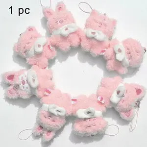 New Mini Doll with Scarf, Animal Plush Keychain, Cute Bag Decor, Adorable Miniature Doll, Perfect for Accessories, Keychain Kawaii