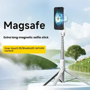 Magnetic Selfie Stick Tripod with Remote, 54 Inch Phone Tripod, Compatible with Magsafe, Fits iPhone 12/13/14/15 Series, Magsafe Case