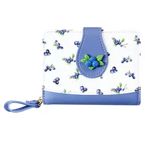 Cutest Fruit Prints Wallet Card Holder Small Wallet Zipper Coin Pocket Wallet for Women Girls