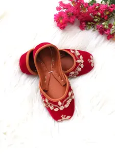 Pink Khusa Velvet Handmade Gold Zari Embroidered Shoes for Narrow to Medium Feet Ready to Ship