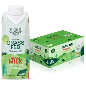 Meadow Shelf Stable Whole Milk, Grass Fed Milk Carton Sourced from Small Family Farms, 8oz Boxes (24) Great for On the Go, No Refrigeration needed,