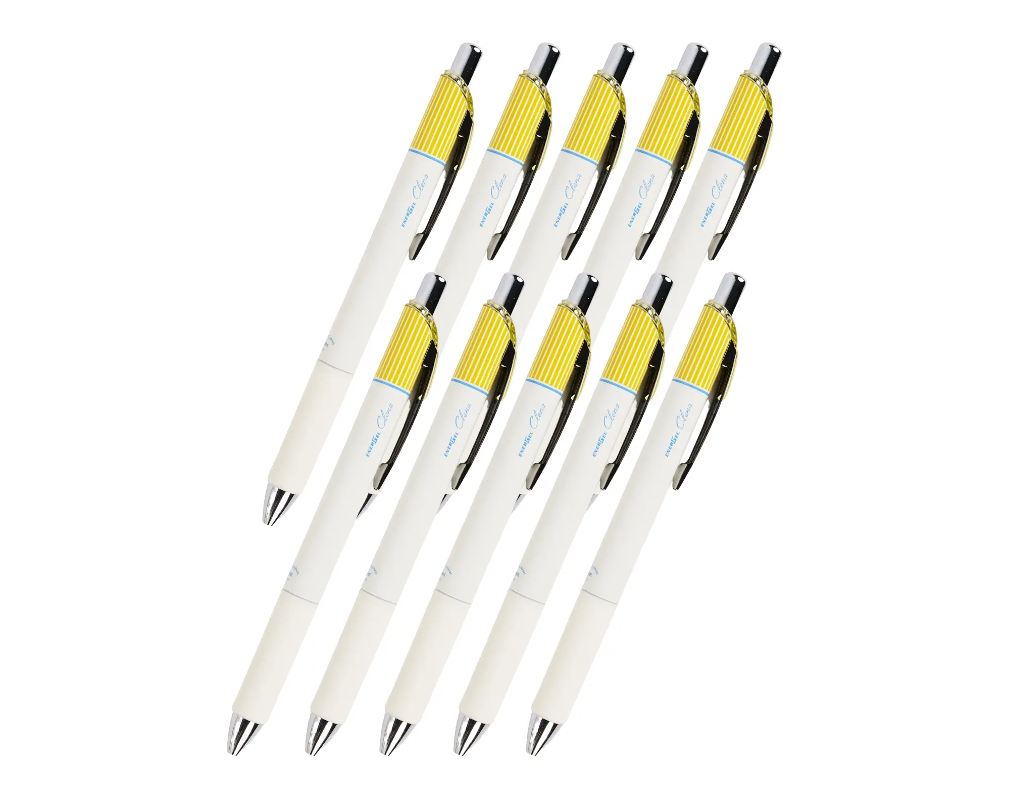 Pentel EnerGel Clena Gel Pens (10-Pack) - Mimosa Yellow - 0.3mm Black Ink | Japanese Stationery