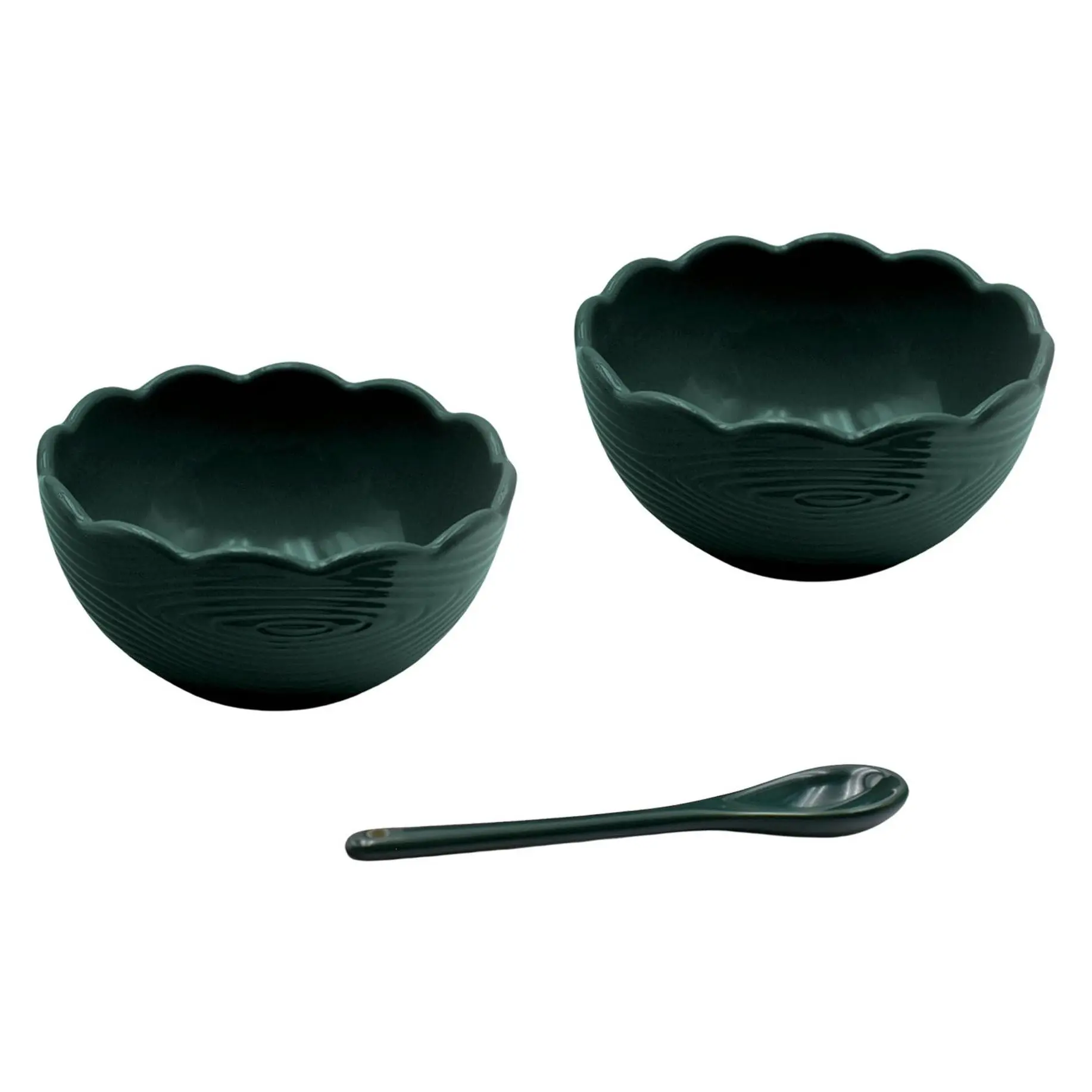 Temp-tations Woodland S/2 Ruffled Ramekins with Spoon