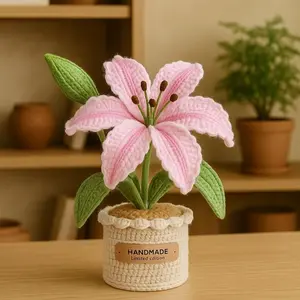 Handmade Crochet Bouquet, Lily Flowers, Bouquet for Anniversary/Birthday, Valentine's Day crochet Bouquet, Halloween gifts, Gifts for mom