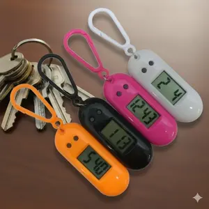 Oval Digital Watch Keychain, Portable Electronic Clock Keyring for Kids Time Management, Multifunctional LED Display Learning Timer Accessory, Stylish Wristwatch Alternative, Perfect Gift Idea.