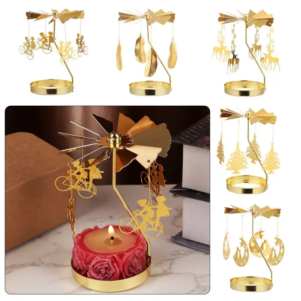 Fashion Table Accessories Christmas Supplies Wedding Rotating Candle Stand Romantic Candlesticks Candle Holder