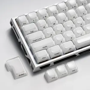 Crystal Jelly 2.0 Keycaps, Side Engraved Magnetic Mechanical Keyboard Keycaps, Thick PC Material, Mda Height, Compatible with Wooting, Keycap Set