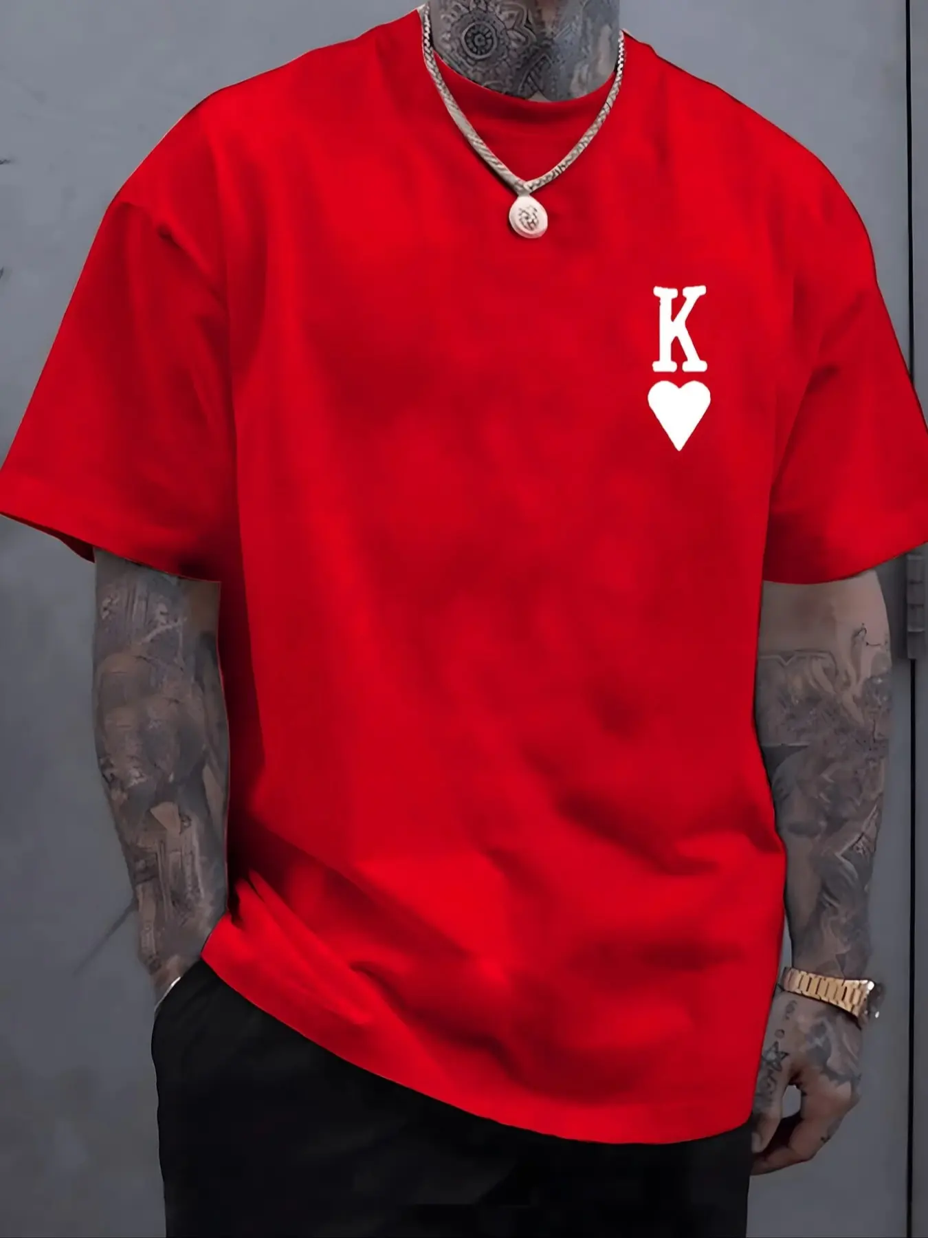 Men's Valentine's Day Monogram T-Shirt, Sports Top, Breathable Sports Tee (Athletic Letter Print) Summer cotton top, suitable for sports outings, home wear, couples, Athleisure Clothes