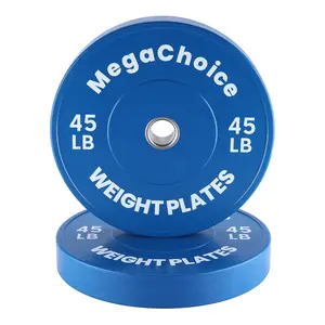 Durable Low-Noise Rubber International Sports Games Bumper Plates Set – 2-Inch Barbell Weight Plates for Strength Training & Weightlifting, Ideal for Home Gym & Cross-Training – Color-Coded, Pairs Available in 45LB, 55LB, 90LB, 100LB