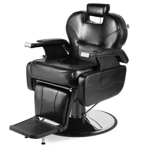Barber Chair for Hair Stylist, Hydraulic Recline Salon Chair, Heavy Duty Barber Salon Equipment, Black