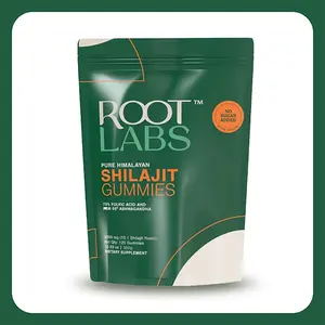 Root Labs Himalayan Shilajit Gummies | Upgraded KSM-66 Ashwagandha Herbal Supplement, No Added Sugar, 120 Individually Wrapped Chewables, 30 Day Supply Mineral Vitamin Fitness