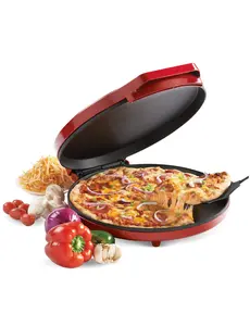 Betty Crocker Pizza Maker Plus, 12" Indoor Electric Grill, Nonstick Griddle Pan for Pizzas, Quesadillas, Tortillas, Nachos and more, 12" Electric Griddle for Delicious Meals, 1440W, BC-2958CR, Red