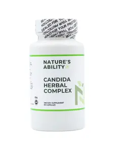 Nature's Ability Candida Herbal Complex with Oregano, Caprylic Acid, Black Walnut, Aloe Vera, Lactospore Probiotic, 60 Capsules