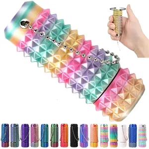 Spiky Grip Stim Pain Fidget Toy, Pocket-Sized Discreet Spinners Stim Keychain 3D Printed with Hard Spiky Massage for Anxiety Focus & Skin Picking and Stress Reduction