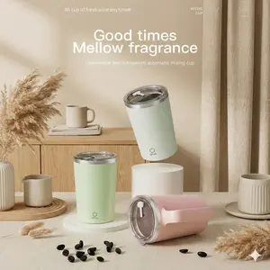 Auto Self-Stirring Coffee Mug - Portable Electric Mixing Cup - Stainless Steel Travel Tumbler Drinkware Lightweight Washable