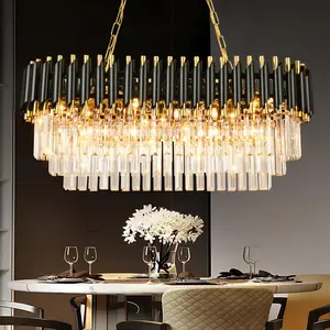 8-Light Design Modern Luxury Three-Tier Crystal Chandelier(Bulbs not Included) Lamp Home Living Room, Indoor Decorative Lighting Interior