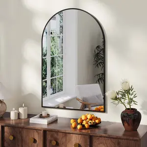 Garvee Modern Arched Bathroom Vanity Mirror - 30x40 Inch Wall Mounted Mirror with Rust-Resistant Metal Frame, Tempered Glass, Vertical Hanging - For Entryway, Bedroom, Living Room