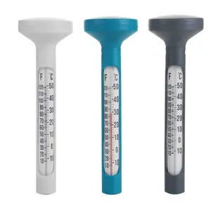 Floating Pool Thermometer in Teal, Grey, & White - 2" in. x 2" in. x 7.75 in