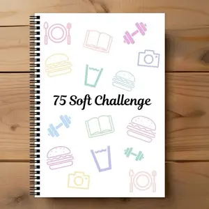 1PC Fitness Challenge Plan Book, 13 pages 75 day progress sheet, including modules on diet, exercise, reading, emotions, health enthusiast self-discipline challenge manual, and health lifestyle planning record book, Planner, Wellness