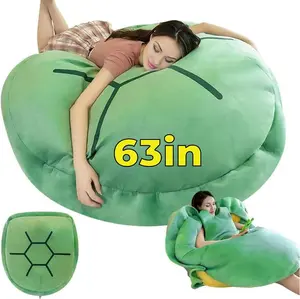 63in Multifunctional Giant Wearable Turtle Shell Pillow, Adult Wearable Big Turtle Shell Pillow Weighted Pillow, Green Wearable Anxiety Turtle Shell Body Pillow