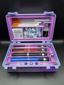 8 Pen Peptide / Insulin Double Decker Case with Built in Vial Primer