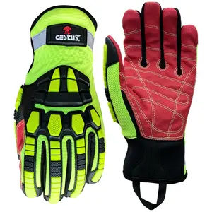 Cestus 3207, Heavy Duty Impact Gloves, ANSI A7 Cut Resistant, Hi-Vis Work Gloves for Construction, Extrication, Mining, Demolition