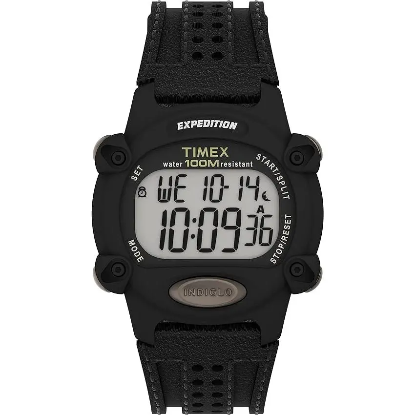 Timex Expedition Leather Mens TW4B20400, Quartz Digital Watch, Lcd Display