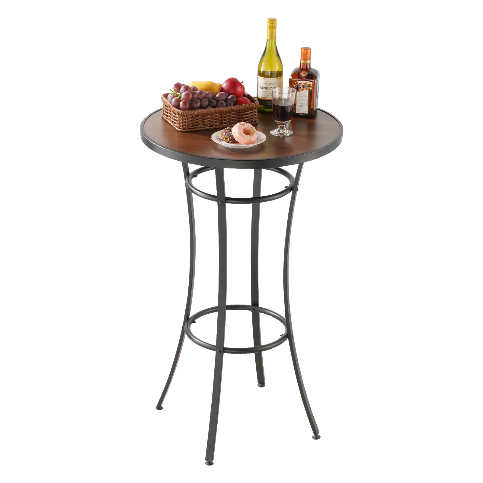 VEVOR Outdoor Round Bar Table, 23.7 in Counter Bar Height Bistro Table, Patio Dining Tables with Easy-to-Clean Top & Sturdy Metal Frame, Indoor High Top Pub Tables for Small Places, Kitchen#BacktoSchool