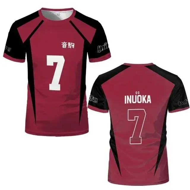 Anime Jersey Uniform T-shirt Role-playing Costume High School Volleyball Club Men's Sportswear T-shirt