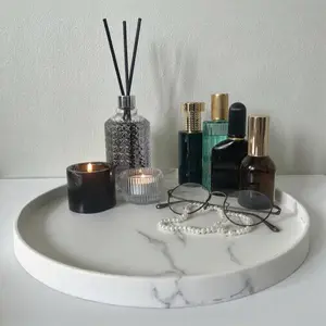 Marble Silicone Tray - Elegant Display for Perfume, Candles & Home Decor (S/M/L)