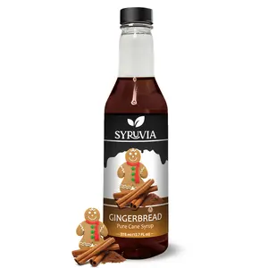Syruvia Gingerbread Coffee Syrup 12.7 fl oz – Premium Flavoring Syrup, Kosher & Gluten-Free, No Coloring. Great for Drinks, Sodas & Desserts