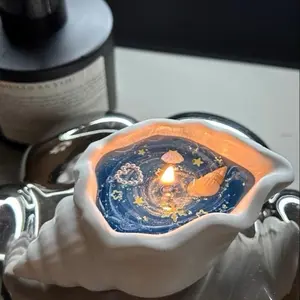 Starfish & Seashell Design Scented Candle, Creative Shaped Candle, Decorative Candle for Home Bedroom & Living Room, Romantic Gift Perfect for Weddings, Parties, Halloween