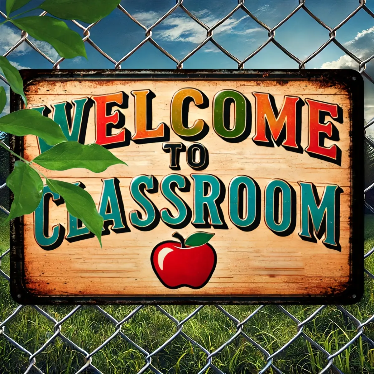 Welcome Back to School Classroom Door Sign - 8x12" Aluminum Wall Art, Perfect Teacher Gift & New School Year Decor, Perfect for Room Decor