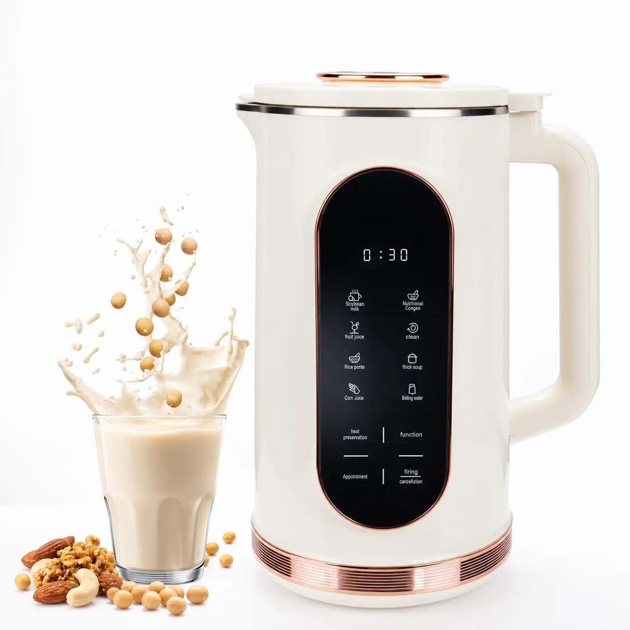 8-in-1 Automatic Plant-Based Beverage Maker & Coffee Machine, 48oz 1.5L Nut Milk Maker for Multiple Cups of Homemade Drinks in One Batch