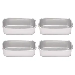 4Pcs Aluminum Alloy Loaf Tin Rectangular Non-Stick Bread Mould Bread Loaf Pans Baking Tools Kitchen Dining Bar Supplies