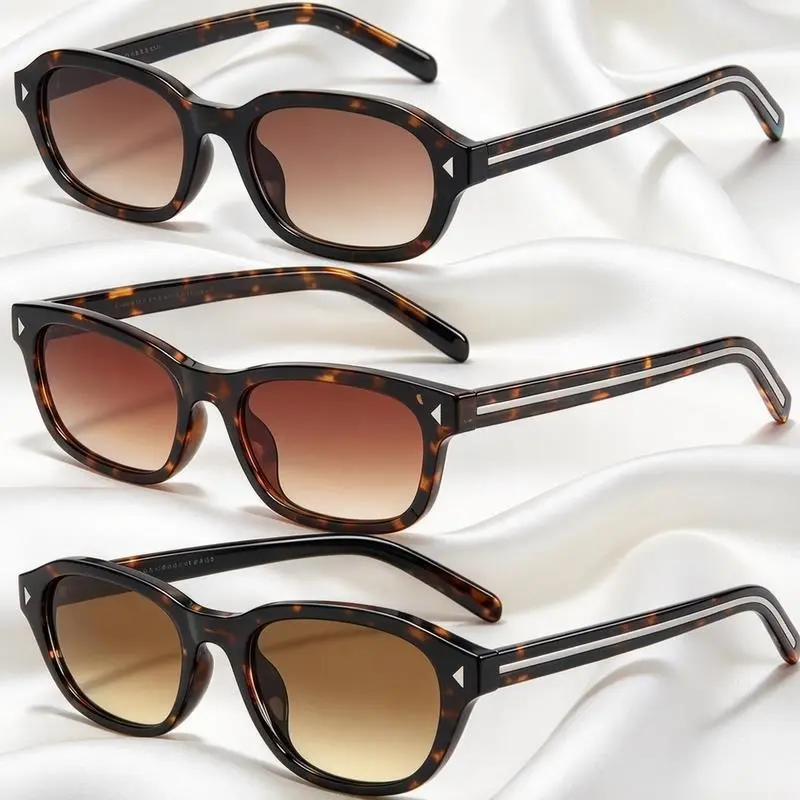 【Summervibes】1/4Pcs Trendy Cat Eye and Square Sunglasses for Women Men, Small Retro Fashion Narrow  Vintage Cat Eye Sunnies UV400 Protection Sunnies