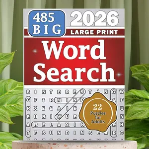 2026 New Big Word Search Book, Large Print, Casual Puzzle, Puzzles for Adults, Commute Entertainment, Family Interaction Choice (no Pen Included), Ideal for Leisure
