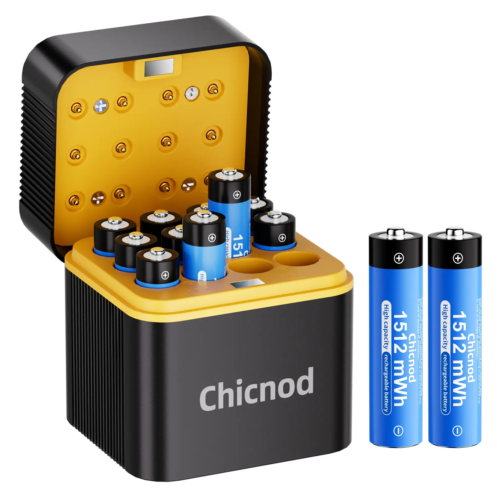 Chicnod 12Pcs 1512mWh AAA Battery,Rechargeable Lithium Batteries,1.5V Portable charging storage case for convenient storage and charging