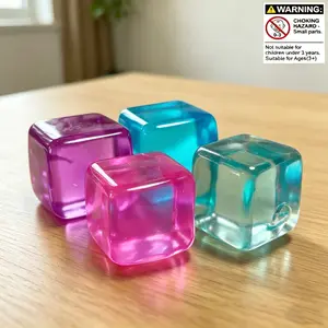 4 Counts Stress-Relief Toy Set, Slow-Rebound Squeeze Squishies, Squishy Stress Balls, Pressure-Release Office Desk Toys, Anti-Stress Kit, Fun Gift for Holidays and Parties, Stress Cubes